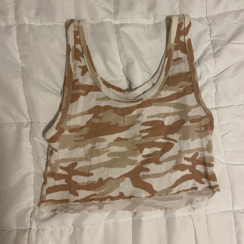 camo target brand cropped pj tank top